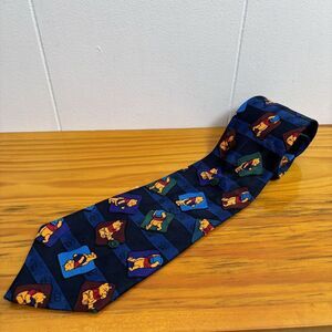 VINTAGE Winnie The Pooh Neck Tie Blue Polyester‎ Business Casual Mens 57"